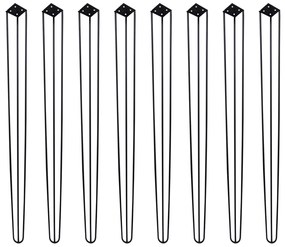 Kit 8 Pés de Metal 90 CM Hairpin Legs Aparador e Mesa de Canto Preto G41