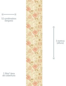 Papel de Parede Floral Amarelo e Rose