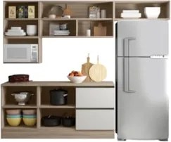 Armário de Cozinha CP02 e Tampo Grace Carvalho Oak/Off White Z44 - Mpo