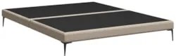 Cama Queen Base Box 158cm Pés Ferro Susano Linho Bege Z04 - Mpozenato