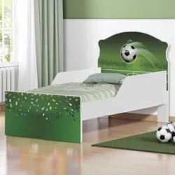 Mini Cama Infantil 148x68cm Com Proteção Lateral Futebol K06 - Mpozena
