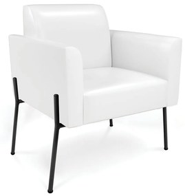 Poltrona Pé de Ferro Preto para Sala Marisa Corano D03 - D'Rossi - Branco