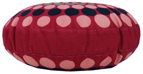 Almofada Redonda Ravi Cheia Indiana em Tons Cereja 40x40cm - ARI-0326