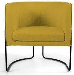Poltrona Decorativa Base Aço Betina C-279 Veludo Mostarda - Domi