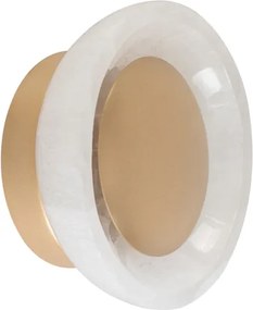 Arandela Led Rocha E Metal Dourado 4w 3000k Ø15cm Kálida