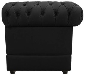 Kit Poltrona e Namoradeira Chesterfield Ana Suede Preto - ADJ Decor