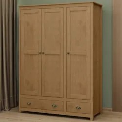 Guarda Roupa Solteiro 136cm 3 Portas Lázio Freijó F07       - Mpozenat