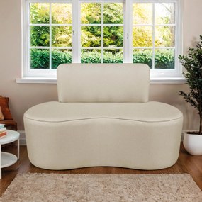 Sofá Curvo 2 Lugares Sala de Estar Recepção Escritório Amsterdã 130cm Corano - ADJ Decor