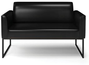 Sofá Namoradeira Base Industrial Preto Marisa Corano Preto D03 - D'Rossi