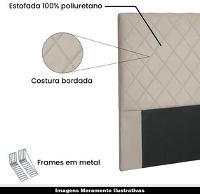 Cabeceira Baelon Decorativa Queen Size 1,60M Suede Bege G63 - Gran Belo