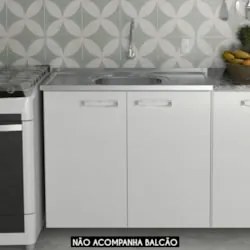 Pia de Cozinha Com Cuba e Válvula Bali 100cm Aço Inox - Ghel Plus