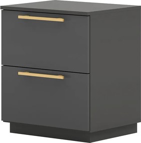 Mesa de Cabeceira Cindy 2 Gavetas com Corrediças Telescópicas Chumbo G98 - Gran Belo