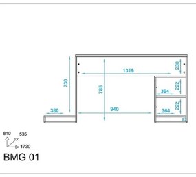 Mesa Para Computador Gamer 2 Gavetas Bmg 01 - Preto