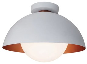 Plafon Bibelô Ø32X20,3Cm Globo Ø20Cm Fosco 1Xe27 G45 Mini Bulbo Anel D... (MN-F - Mar Neutro Fosco, Igual Primeira Cor)