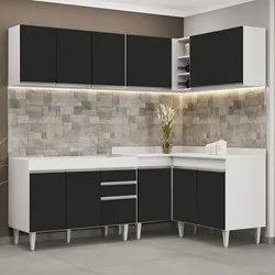 Armário de Cozinha Modulado de Canto 6 Peças CP28 Balcão sem Tampo Bra