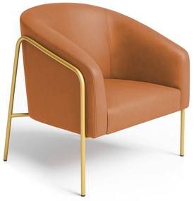 Poltrona Sala Industrial Alta Dourado Stella Sintético PU D03 - D'Rossi - Whisky