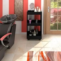 Kit 2 Armários Multiuso para Salão Barbearia Seul com Rodízios L03 Pre