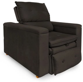 Poltrona Reclinável Retrátil Onix Suede Tabaco - Sheep Estofados - Marrom