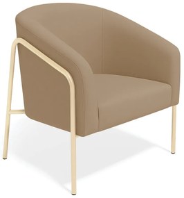 Poltrona Sala Industrial Alta Champanhe Stella Suede D03 - D'Rossi - Marrom Rato
