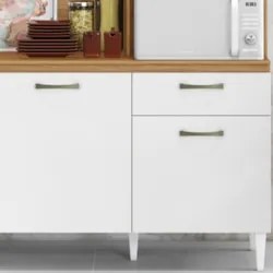 Armário de Cozinha Compacta 160cm Sovira Cinamomo/Branco A15 - Mpozena