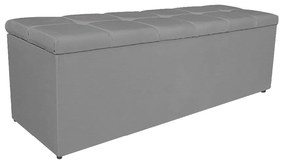 Calçadeira Estofada Manchester 140 cm Casal Corano Cinza - ADJ Decor