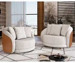Poltrona Decorativa para Sala 122cm Pés Madeira Kaly M22 Sintético Car