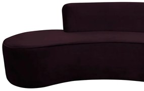Sofá 3 Lugares Eros D07 Curvo 210cm Braço Direito Veludo Roxo - D'Rossi