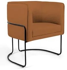 Poltrona Decorativa Base Aço Betina C-262 Veludo Telha - Domi