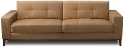 Sofá 3 Lugares Para Sala Living 210cm Ronie L08 Couro Camel  - Mpozena