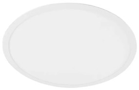 Plafon Led De Embutir Redondo Aluminio Branco 48W Panel - LED BRANCO QUENTE (3000K)