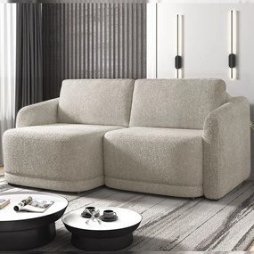 Sofá Cama Modulado Retrátil e Reclinável Decorativo Varsóvia 176cm Bouclê Bege G33 - Gran Belo