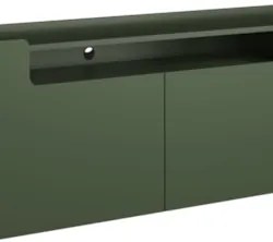 Rack TV 85 Pol 260cm 4 Portas Lisas Blen Musgo/Preto I06 - Mpozenato