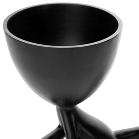 Vaso Decorativo Bob Robert Plant Deitado em Poliresina Preto 13x14x10 cm - D'Rossi