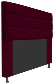 Cabeceira Estofada Turim 160 cm Queen Size Suede Bordô - ADJ Decor