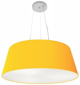 Lustre Pendente Cone Md-4072 Cúpula em Tecido 30/80x65cm Laranja - Bivolt