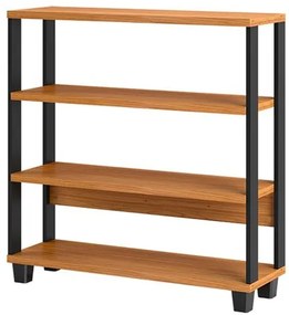 Estante Office Cleveland 3 Prateleiras cor Freijo com Preto Fosco 92 cm - 62335 Sun House