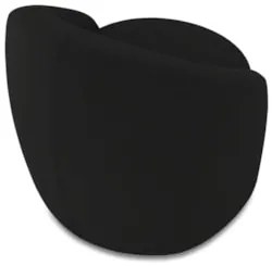 Poltrona Sala Decorativa Redonda 91cm Steve Veludo Preto I01  - Mpozen