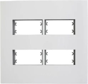 Placa Com Suporte 4X4 4 Modulos Branco Inova Pro