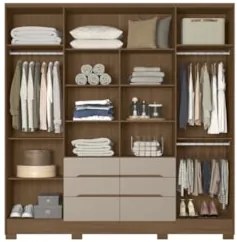 Guarda Roupa Casal 216cm 6 Portas Alabama Carvalho/Fendi Z17 - Mpozena