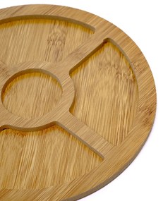 Bandeja Decorativa de Bambu para Petiscos Redonda 1,5x26x26 Cm - D'Rossi