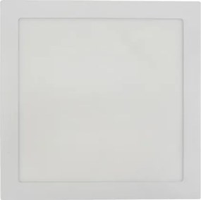 Plafon Led De Embutir Quadrado Branco 18W Moldura - LED BRANCO QUENTE (3000K)