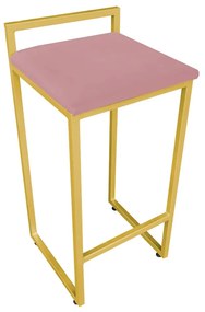 BANQUETA ALTA LAVINIA SUEDE ROSE BASE DO