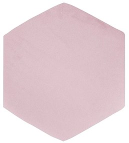 Puff Aramado Hexágono Decorativo Industrial Cobre com Suede D03 - D'Rossi - Rosa Bebê