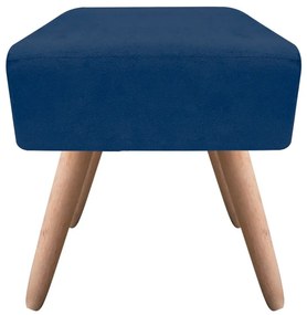 Puff Banqueta Decorativo Pé Palito Natural Ibiza Suede Azul Marinho D03 - D'Rossi