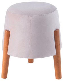 Puff Decorativo Redondo Neil Bege G66 - Gran Belo