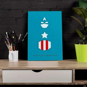 Quadro 3D Decorativo Capitão America Vingadores Marvel