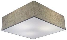 Plafon Quadrado Md-3002 Cúpula em Tecido 50x50x15cm Rústico Cinza - Bivolt