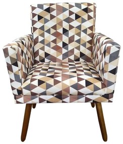 Kit 2 Poltronas Decorativas Pérola Pés Palito Suede Estampado - Sheep Estofados