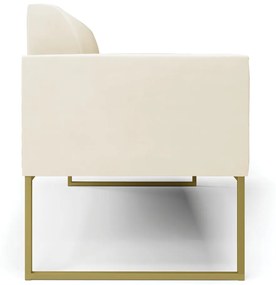 Sofá Namoradeira Base Industrial Dourado Marisa Veludo D03 - D'Rossi - Bege