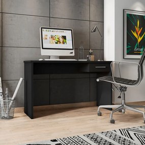 Mesa para Escritório Home Office com Gaveta Emma Preto Texturizado G47 - Gran Belo